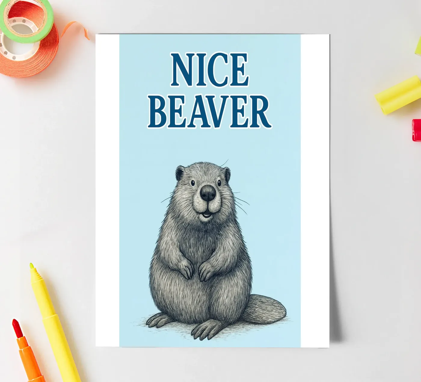leuke bever stickervel van ersanim