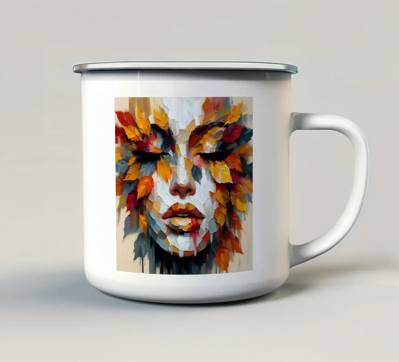 IL VOLTO DELL'AUTUNNO tazza in smalto da ARTOMATIC
