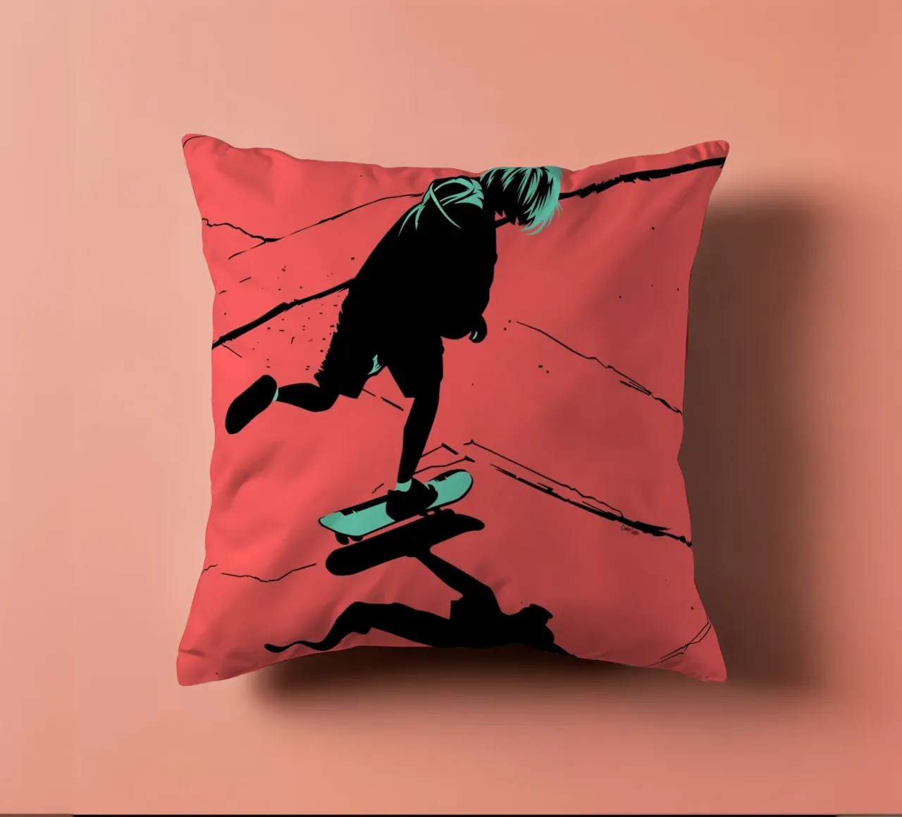 SKATE 04 decorative cushion by Cranio Dsgn