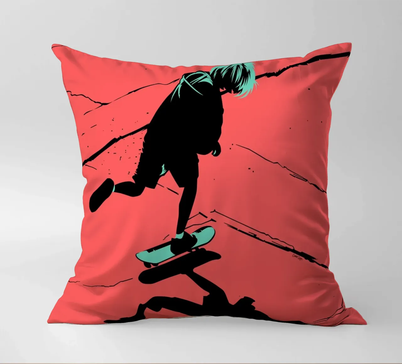 SKATE 04 decorative cushion by Cranio Dsgn