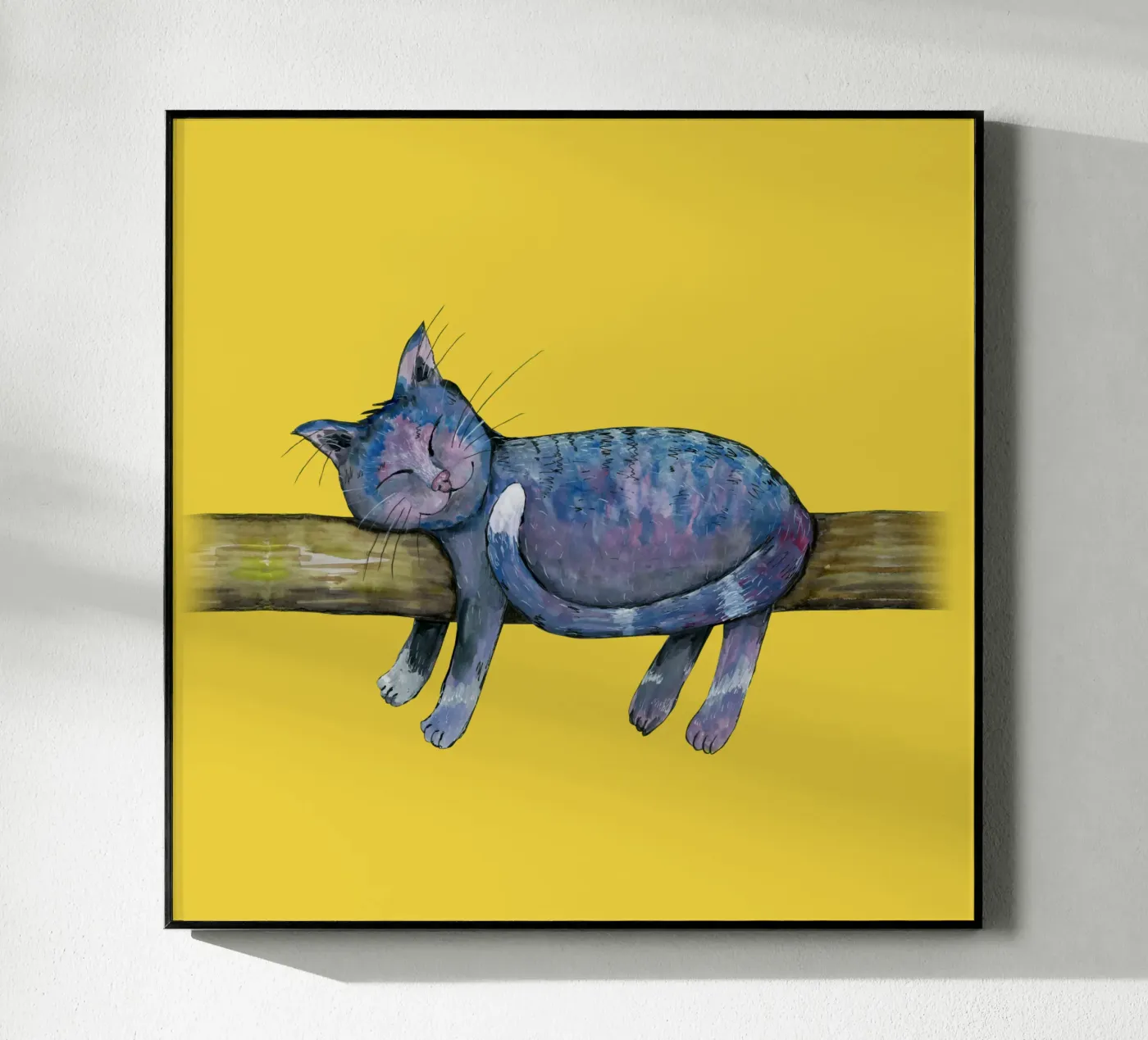 Chat violet endormi plexiglas de Bwiser
