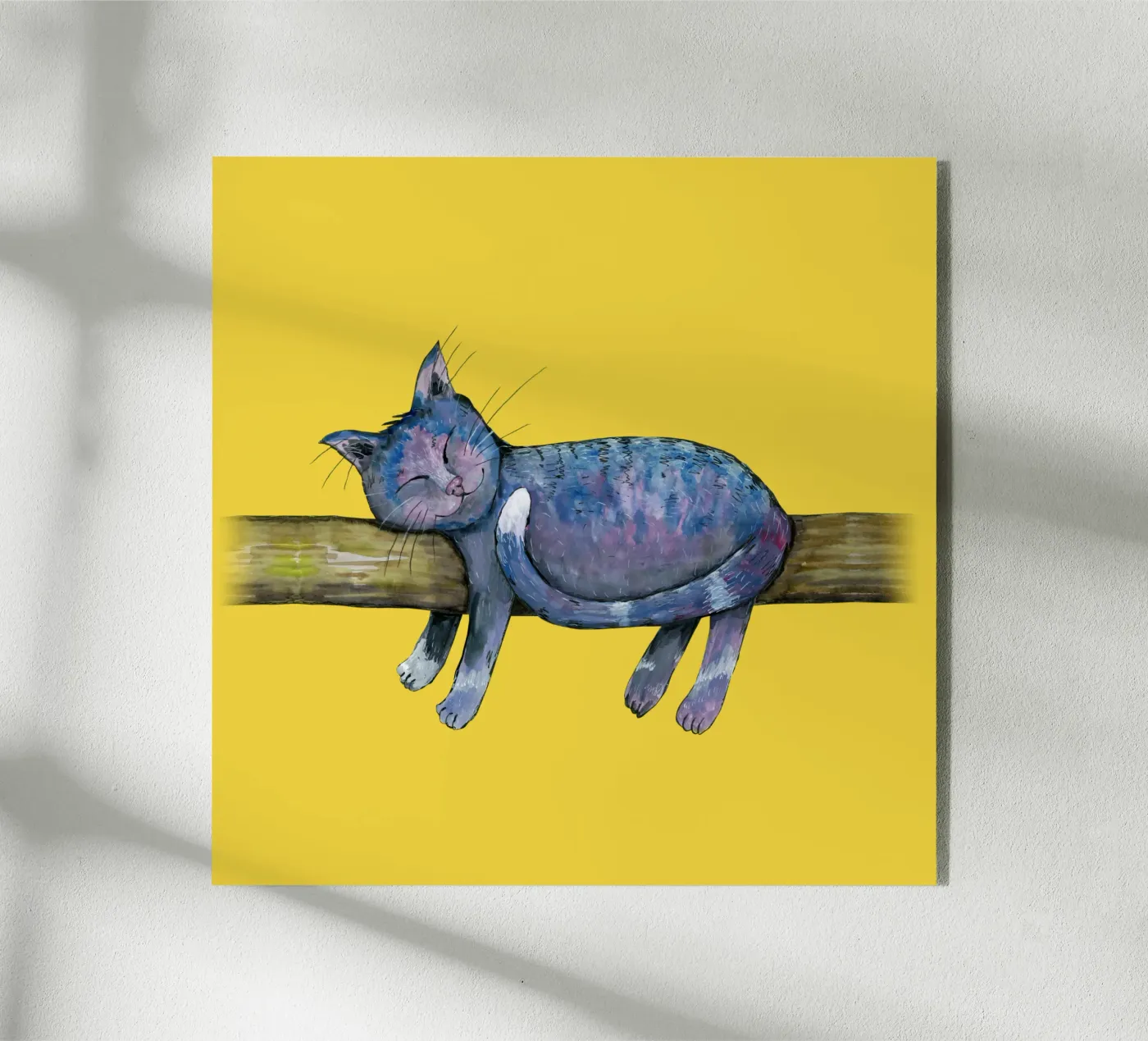 Chat violet endormi plexiglas de Bwiser