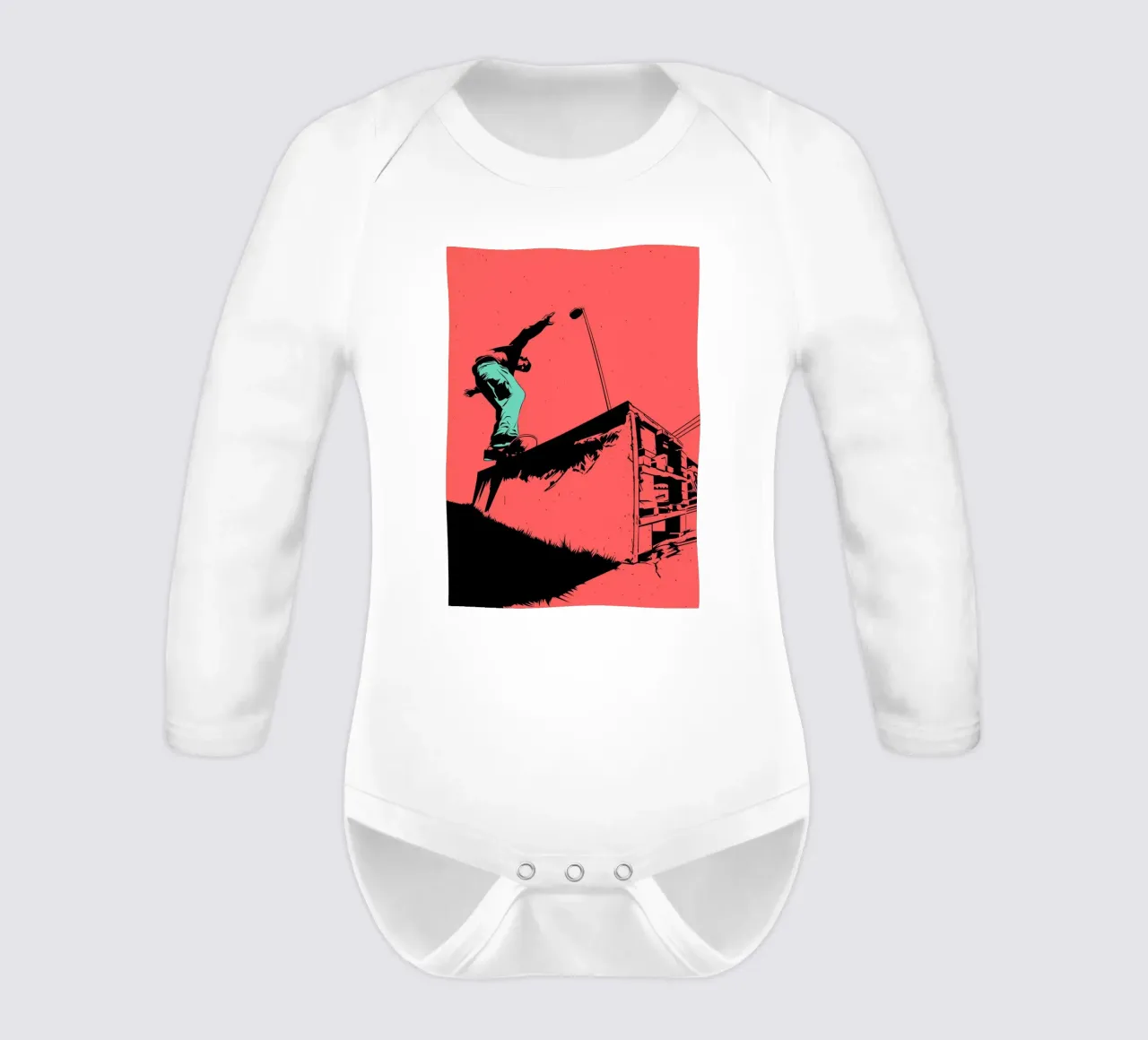SKATE 07 long-sleeve baby romper by Cranio Dsgn