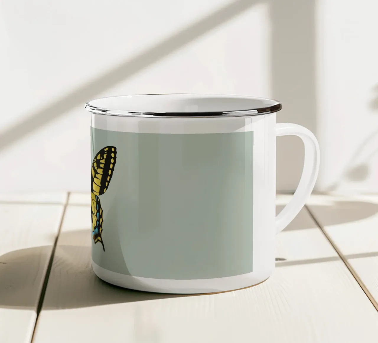 Farfalla coda di rondine tazza in smalto da Bwiser