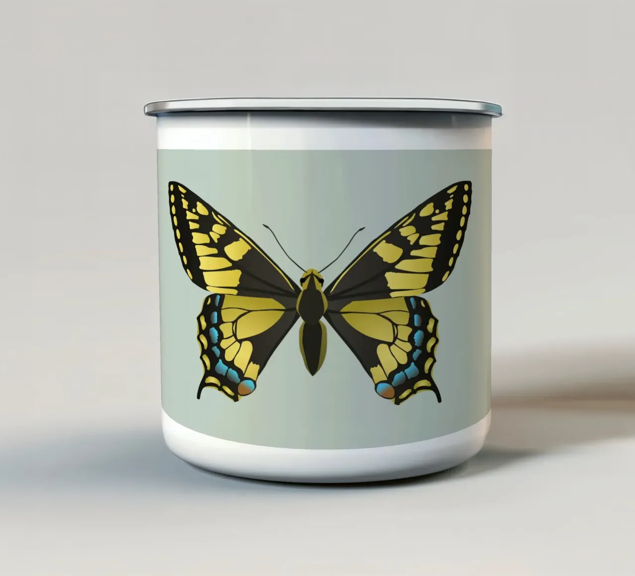 Farfalla coda di rondine tazza in smalto da Bwiser