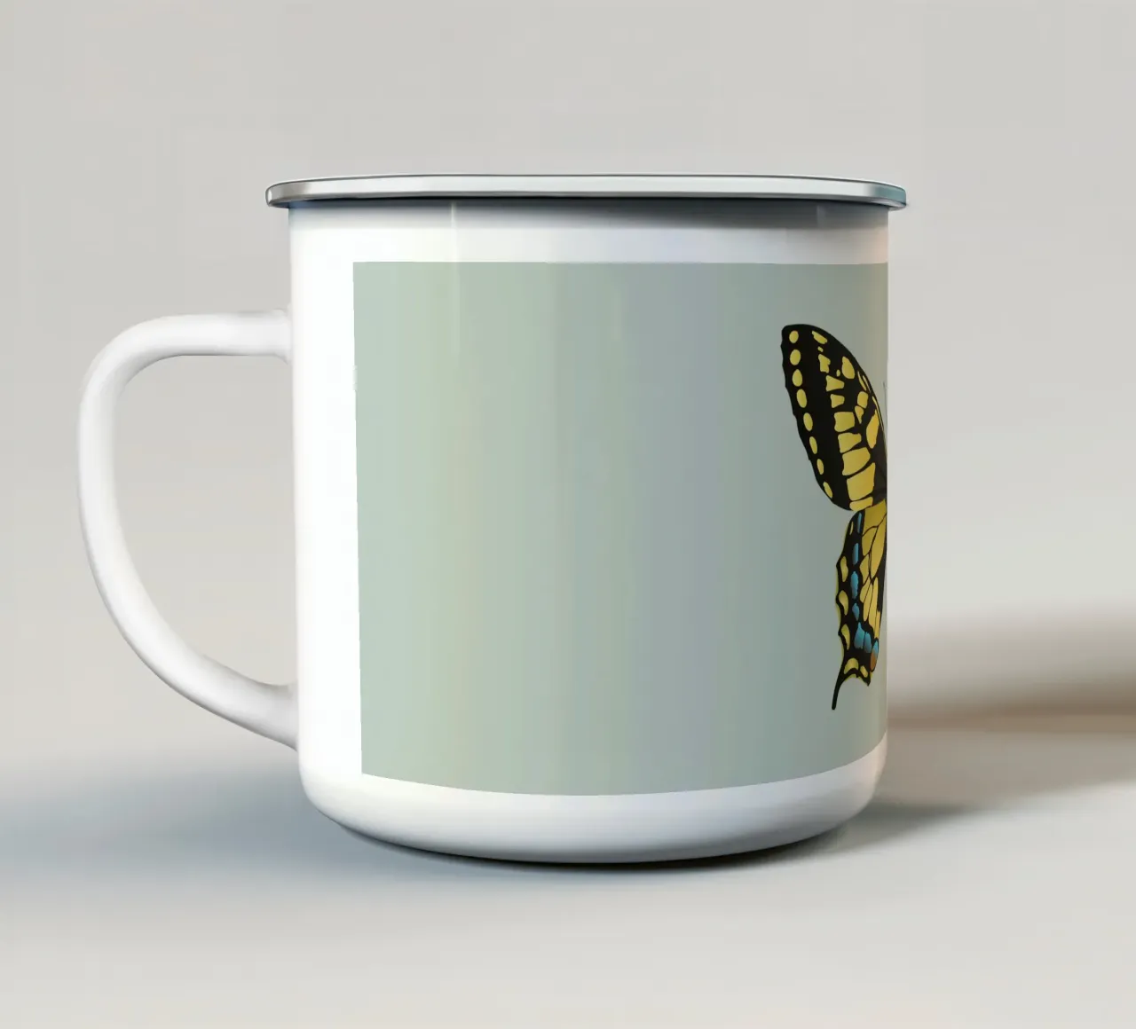 Farfalla coda di rondine tazza in smalto da Bwiser