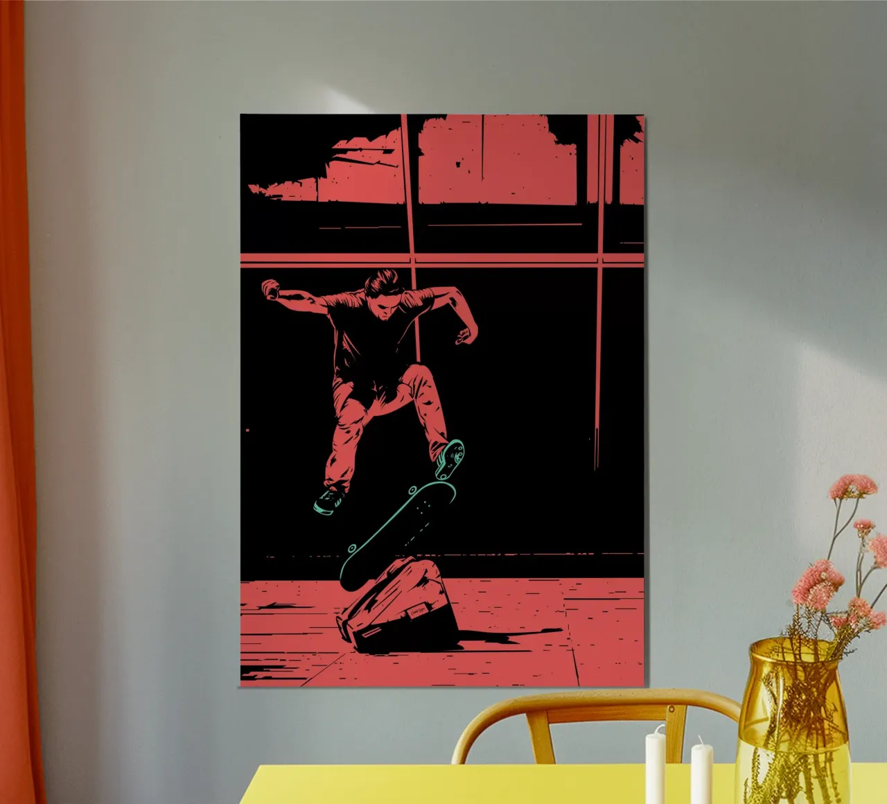 PATTINAGGIO 09 poster con telaio in legno da Cranio Dsgn