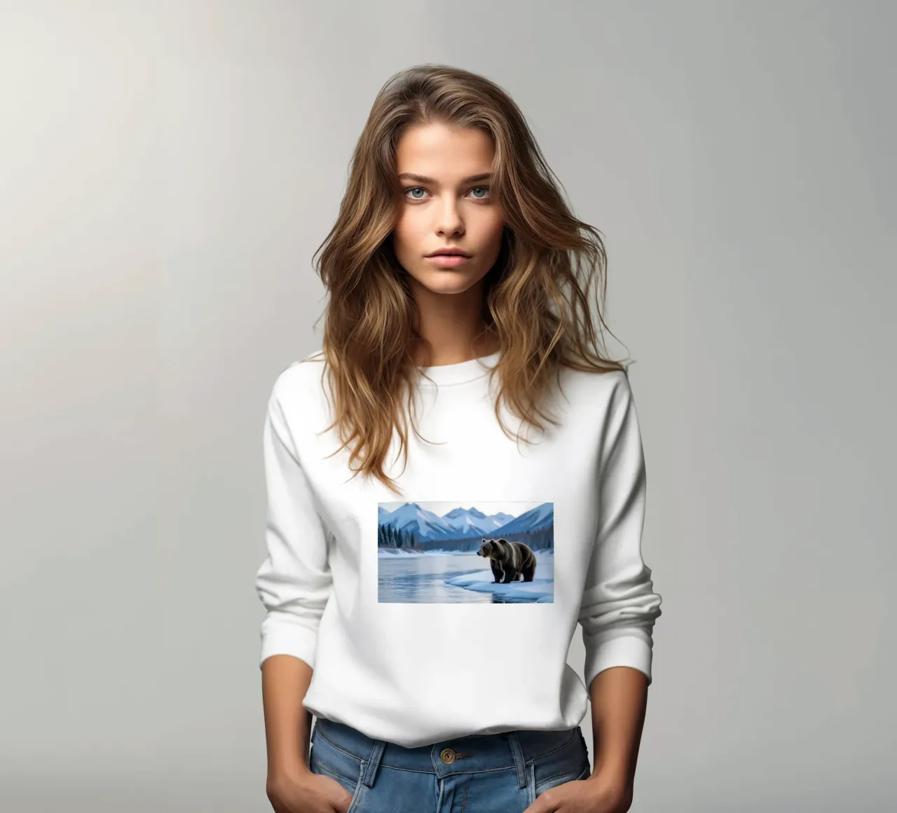 Orso bruno sulla riva di un fiume felpa da Wild Beauty