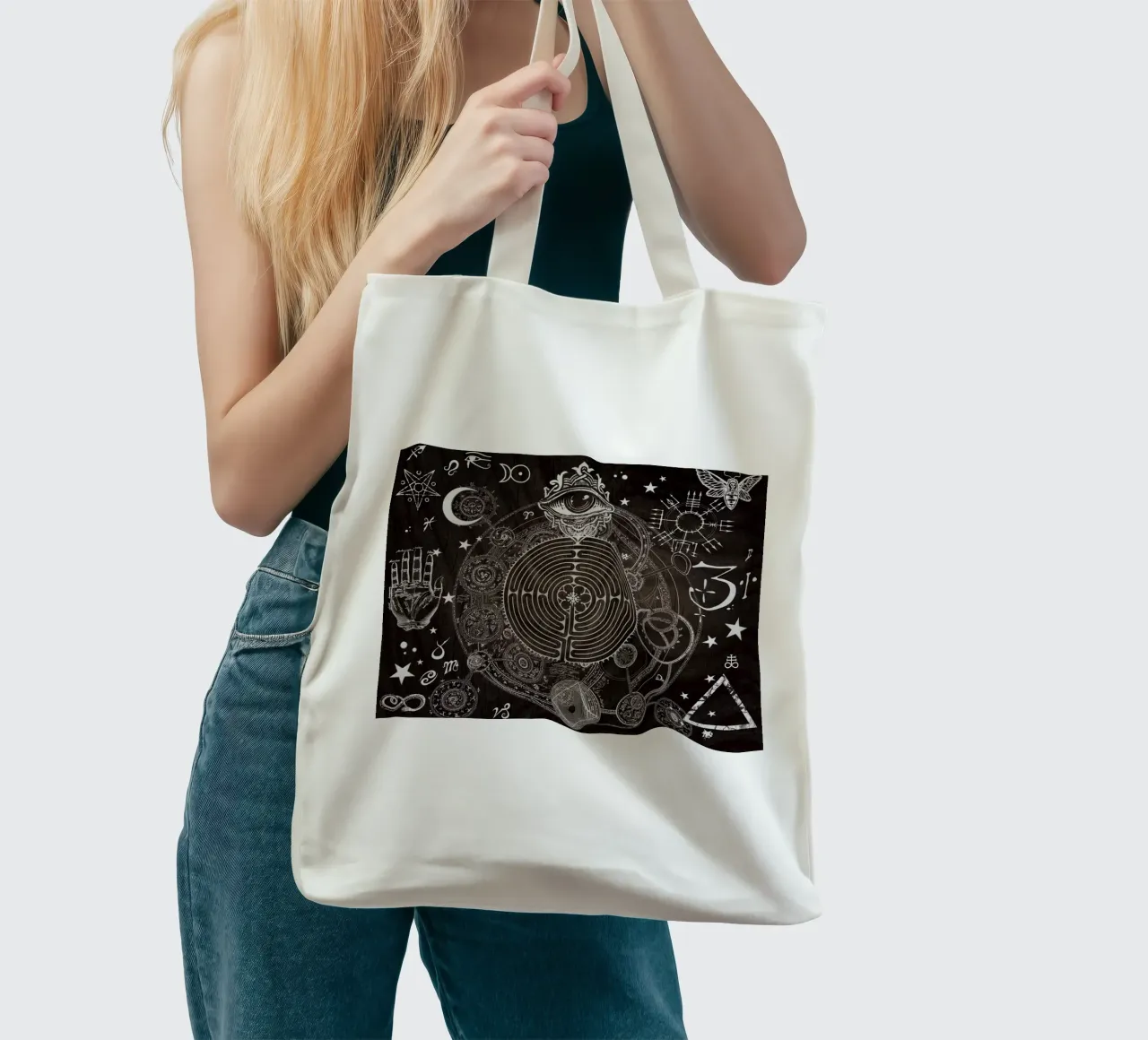 Magische symbolen voor een alchemistische dromer jute draagtas van Eva Nev