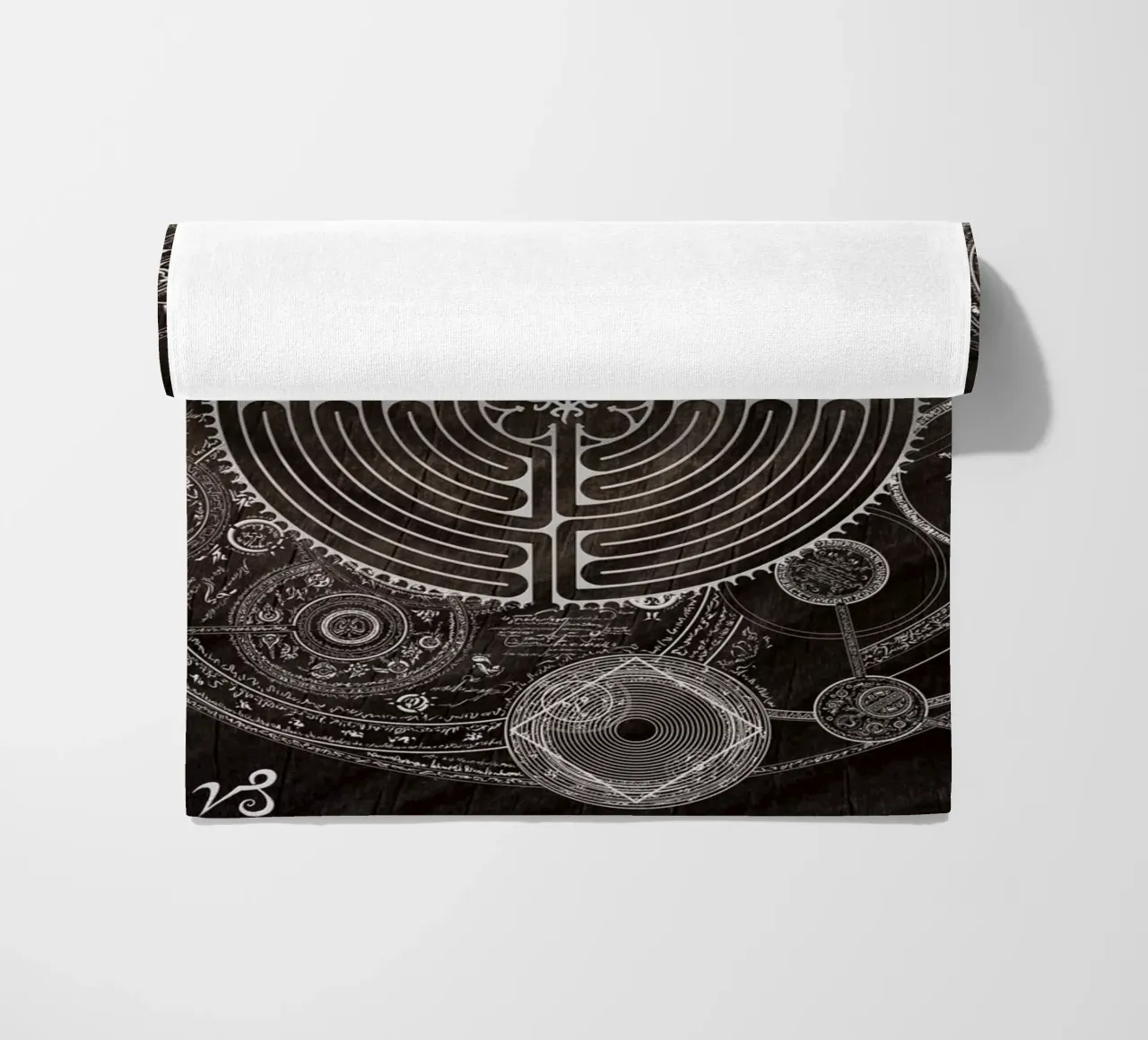 Magic Symbols for a Alchemist Dreamer beach towel by Eva Nev