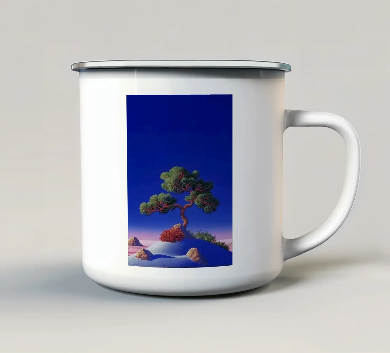 circle tree in sand tazza in smalto da scoten