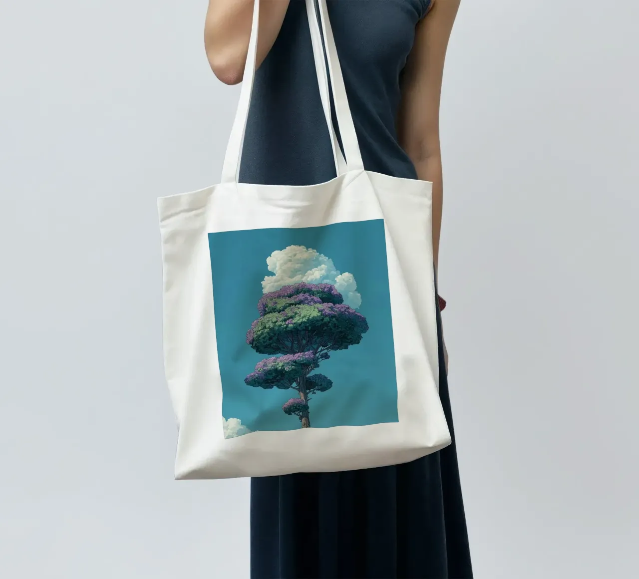 tree with cloud borsa in juta da scoten