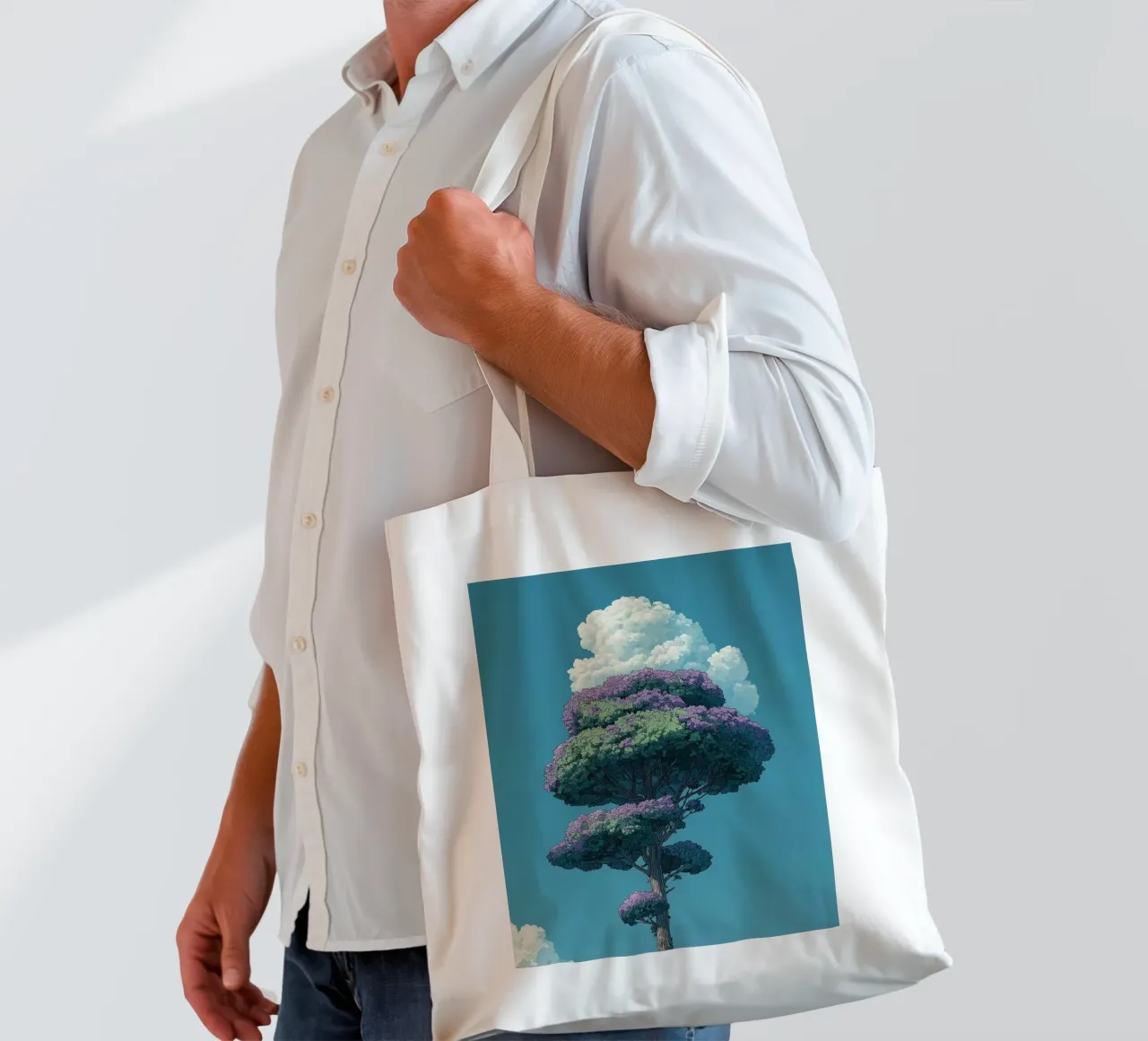 tree with cloud borsa in juta da scoten