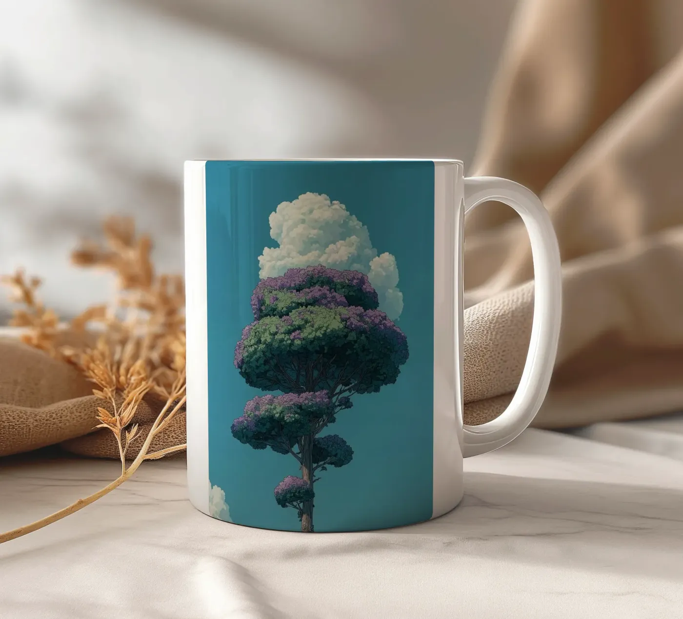 tree with cloud ceramic mug by scoten