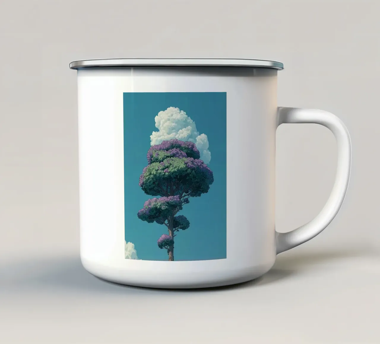 tree with cloud tazza in smalto da scoten
