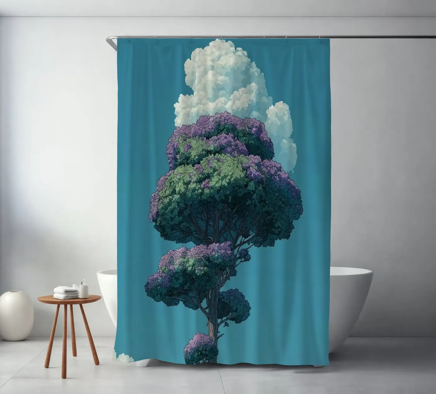 tree with cloud Duschvorhang von scoten