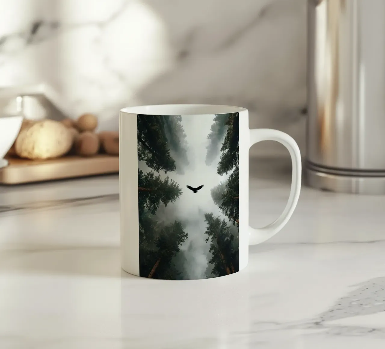 bird on the forest tazza in ceramica da scoten