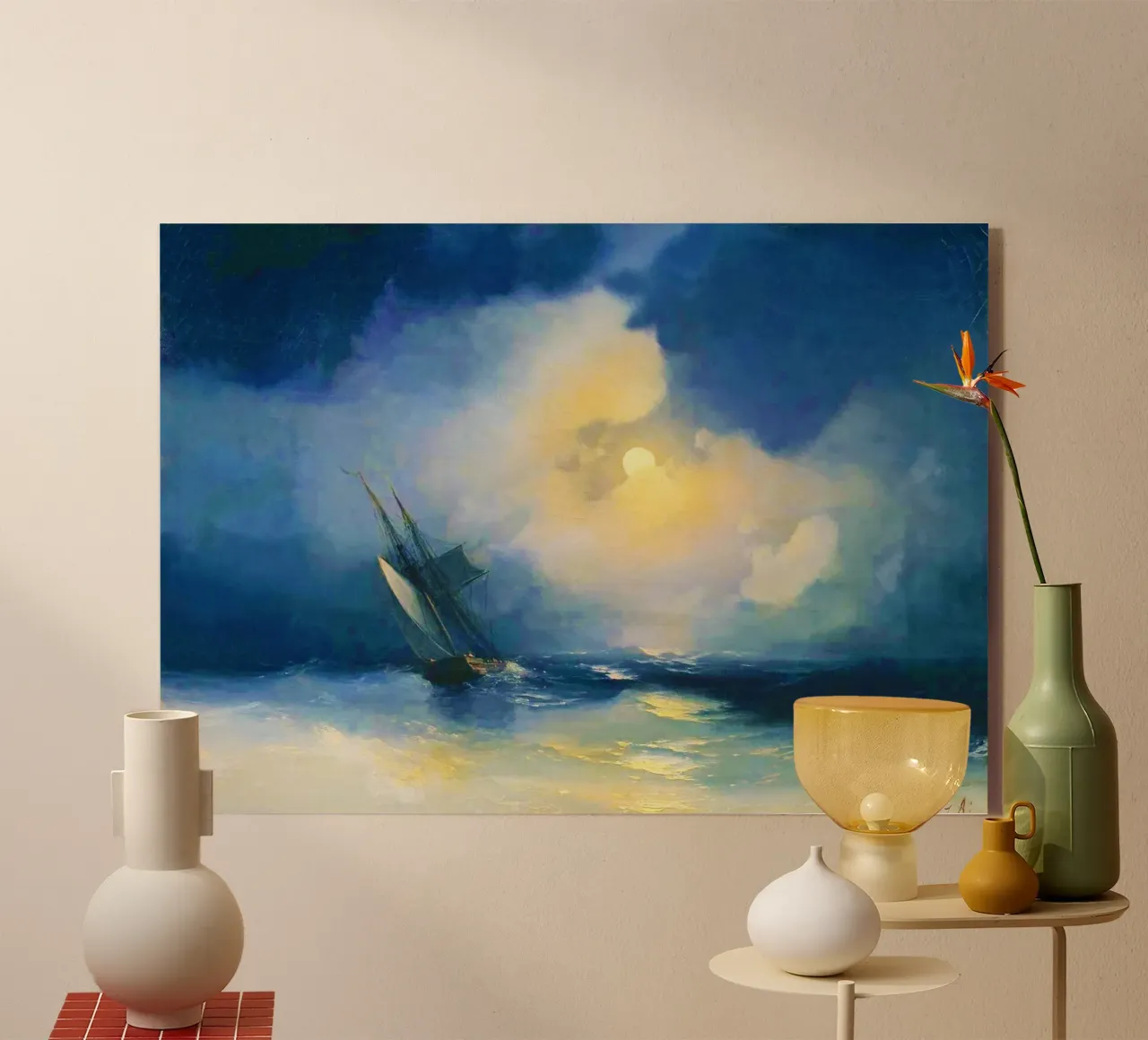 Tempesta in mare in una notte di luna - Ivan Aivazovsky plexiglass da Bisous Art