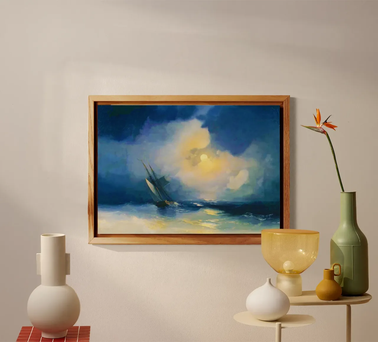 Tempesta in mare in una notte di luna - Ivan Aivazovsky alluminio dibond da Bisous Art