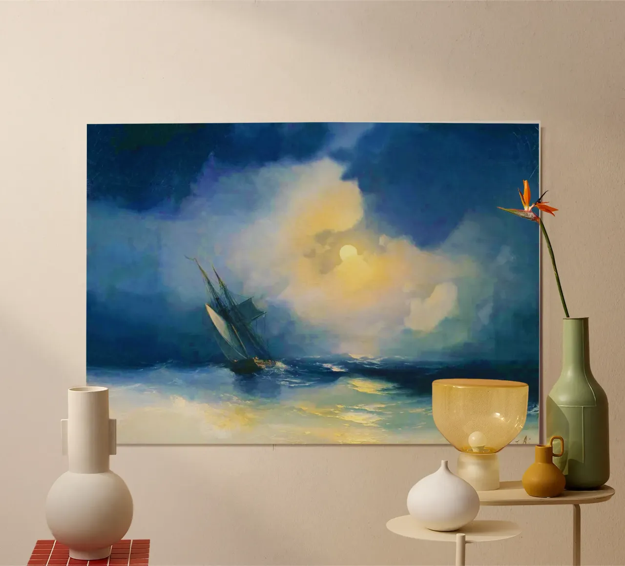 Tempesta in mare in una notte di luna - Ivan Aivazovsky carta hahnemühle da Bisous Art