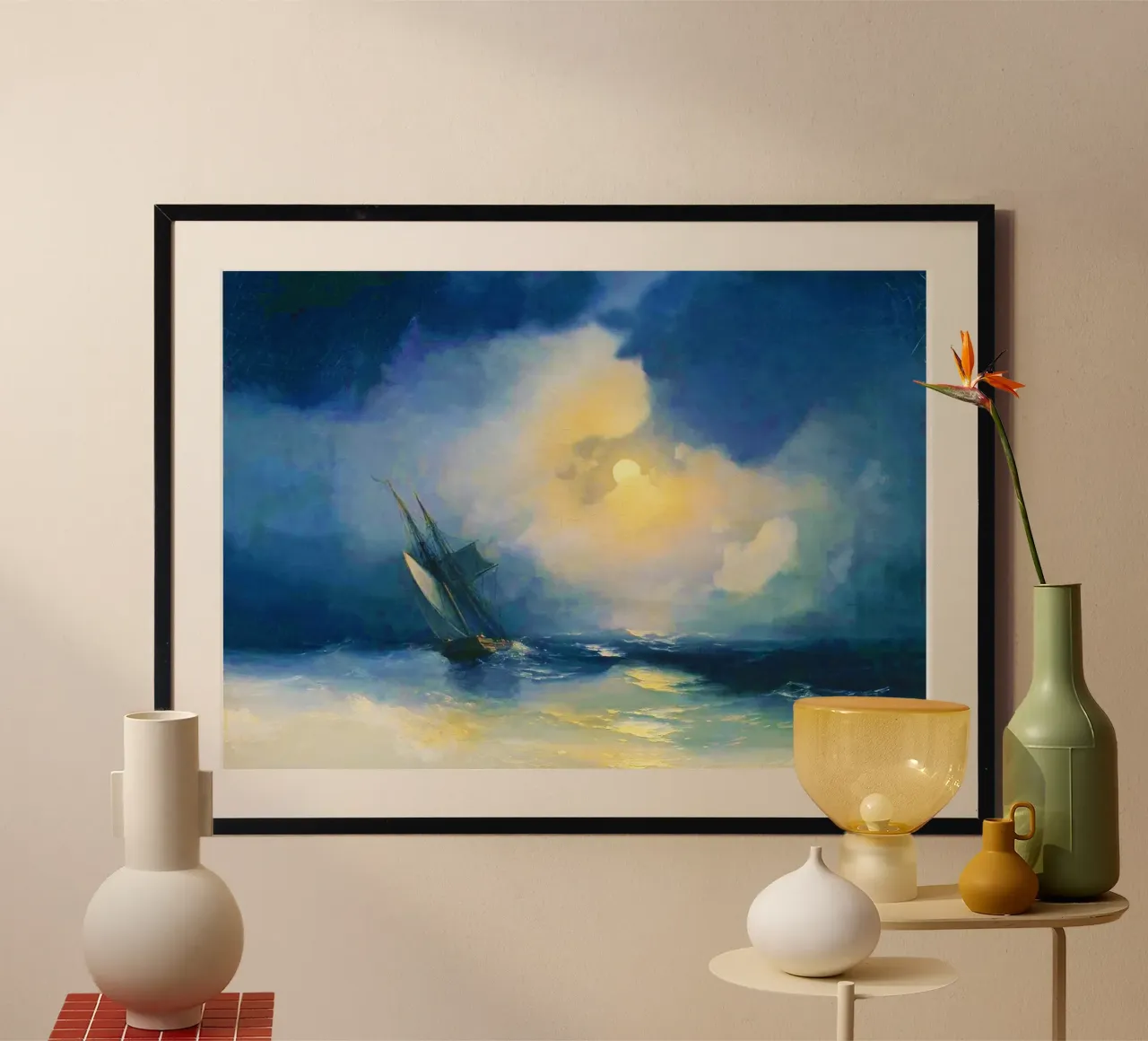 Tempesta in mare in una notte di luna - Ivan Aivazovsky carta hahnemühle da Bisous Art