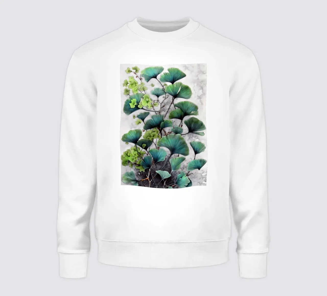 Ginkgo biloba green nature art felpa da Justyna Jaszke JBJart