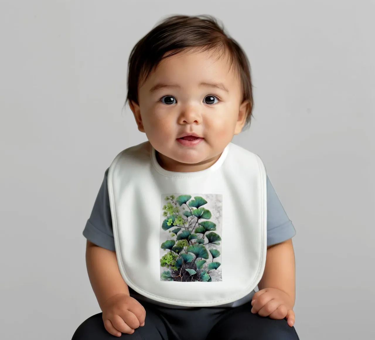 Ginkgo biloba green nature art bavaglino da Justyna Jaszke JBJart