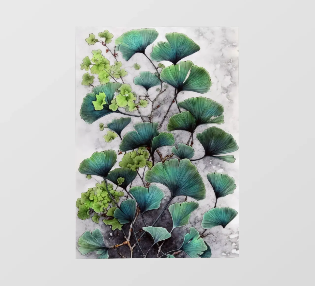 Ginkgo biloba green nature art telo in pvc da Justyna Jaszke JBJart