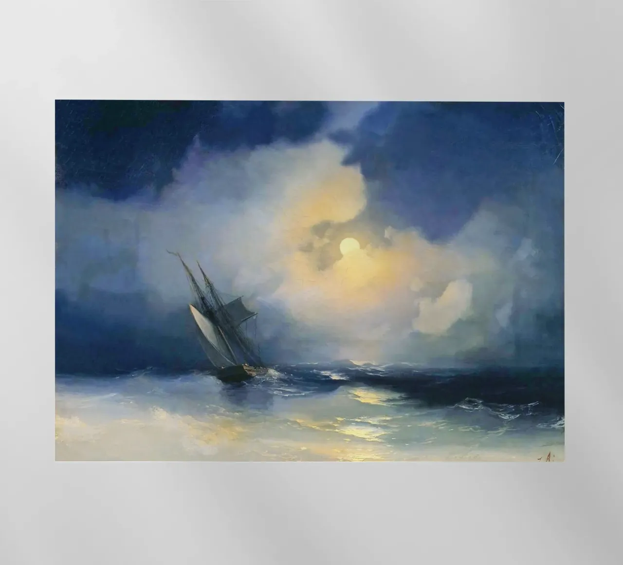 Tempesta in mare in una notte di luna - Ivan Aivazovsky pellicola backlit da Art Shape
