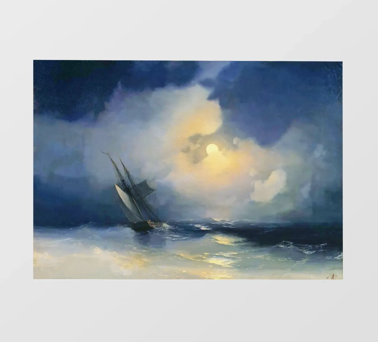 Tempesta in mare in una notte di luna - Ivan Aivazovsky pellicola backlit da Art Shape