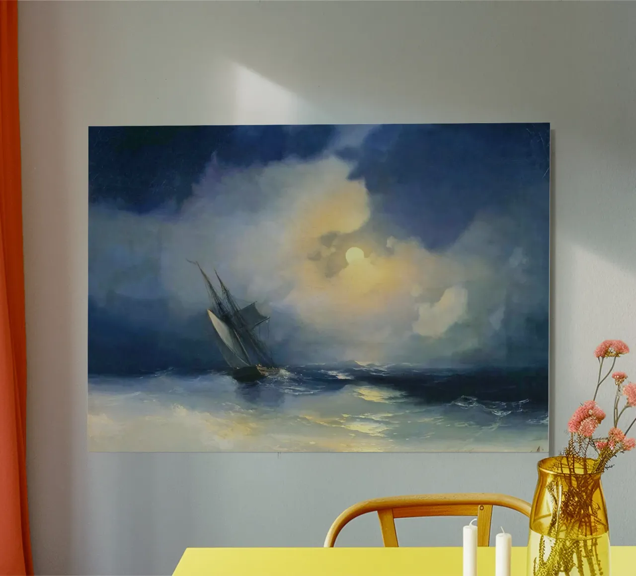 Tempesta in mare in una notte di luna - Ivan Aivazovsky alluminio dibond da Art Shape