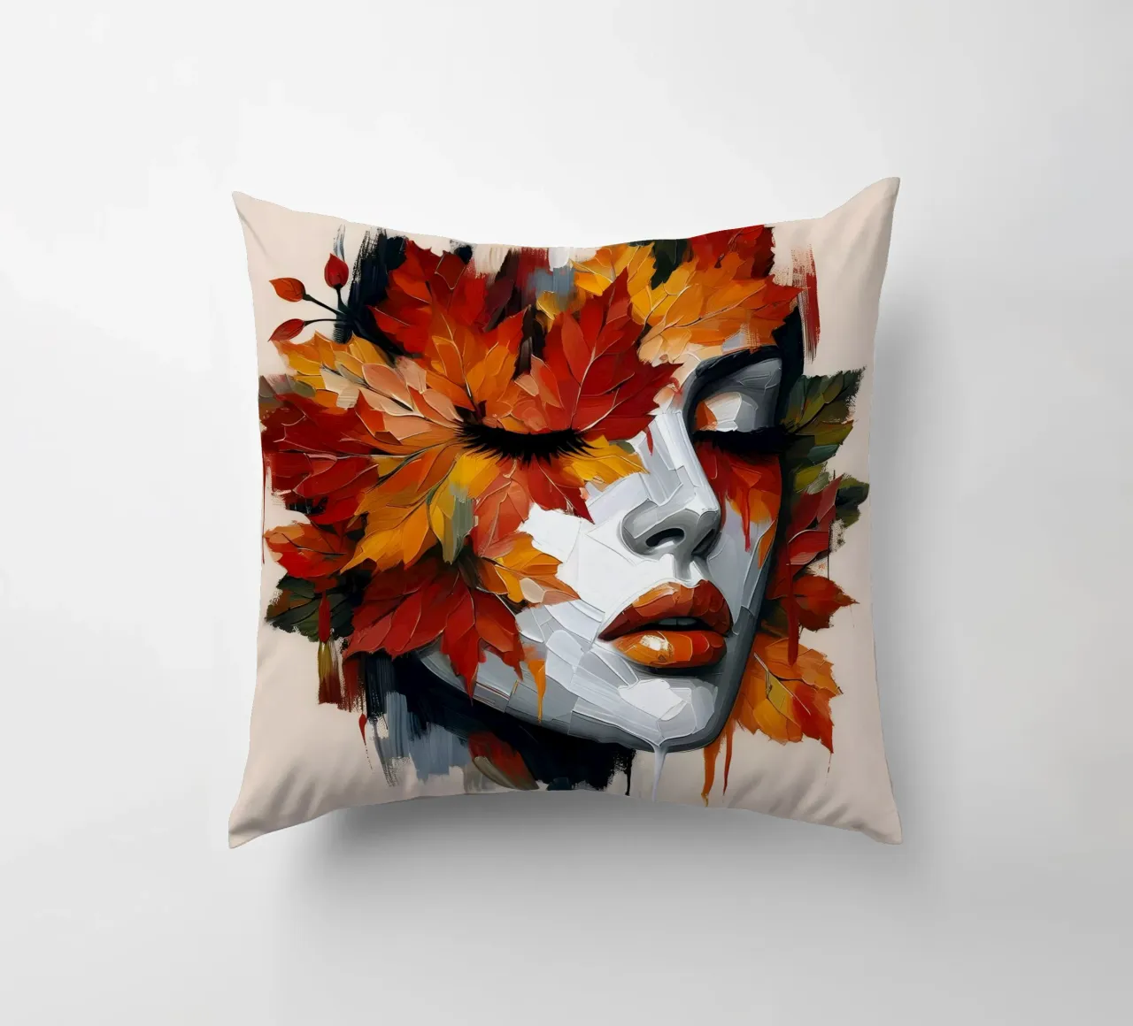 SEASON OF TRANSITION PORTRAIT decorative cushion by ARTOMATIC