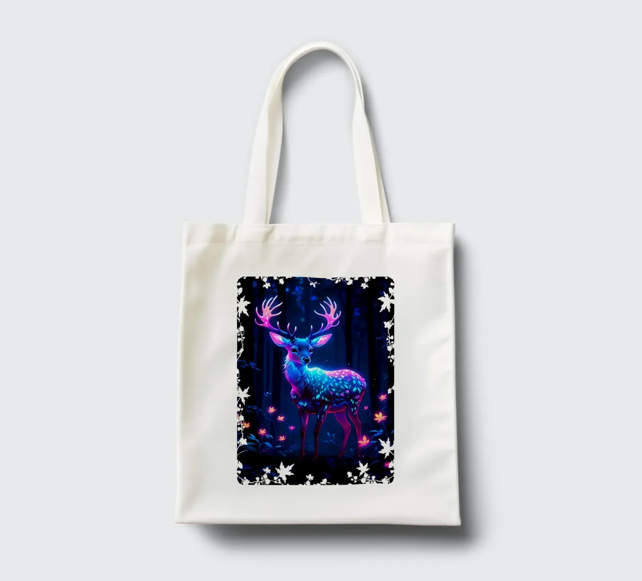 Cervi magici nella foresta borsa in juta da Eva Nev