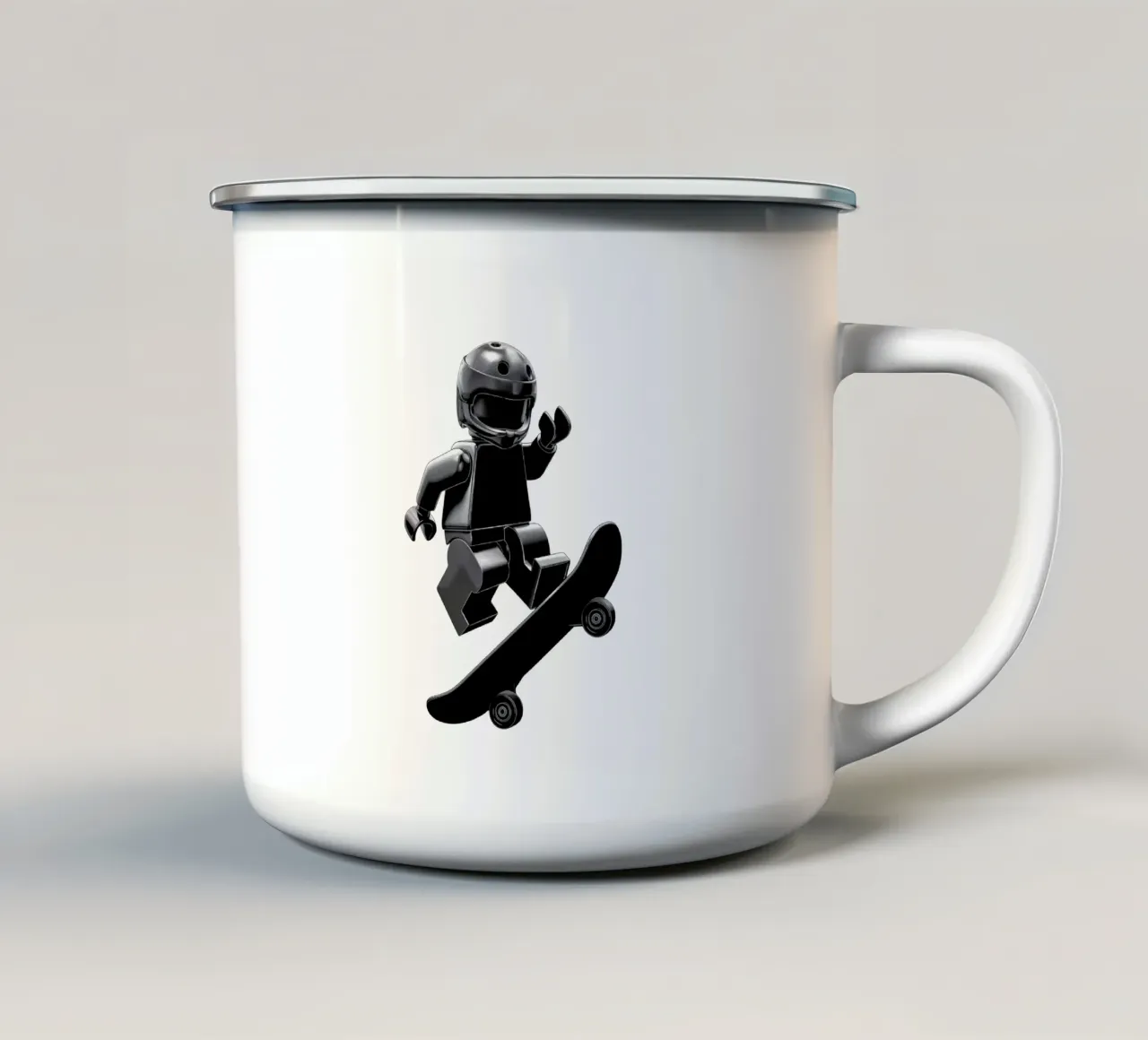 LEGO NERO E WITHE MINILASIT SKATEBOARD DIVERTIMENTO COOL tazza in smalto da dinem