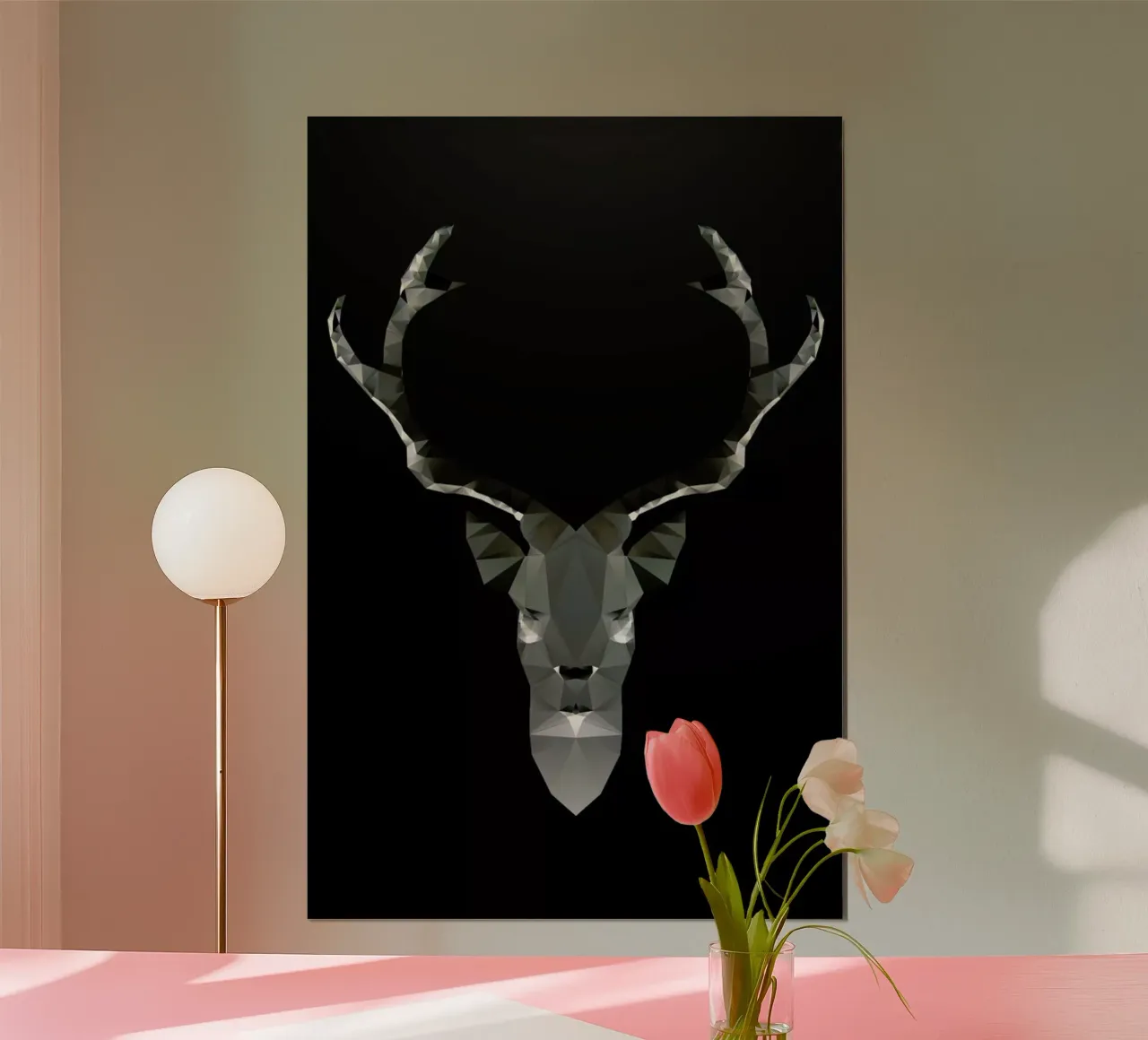 Geo Black Deer poster con telaio in plastica da Three Of The Possessed