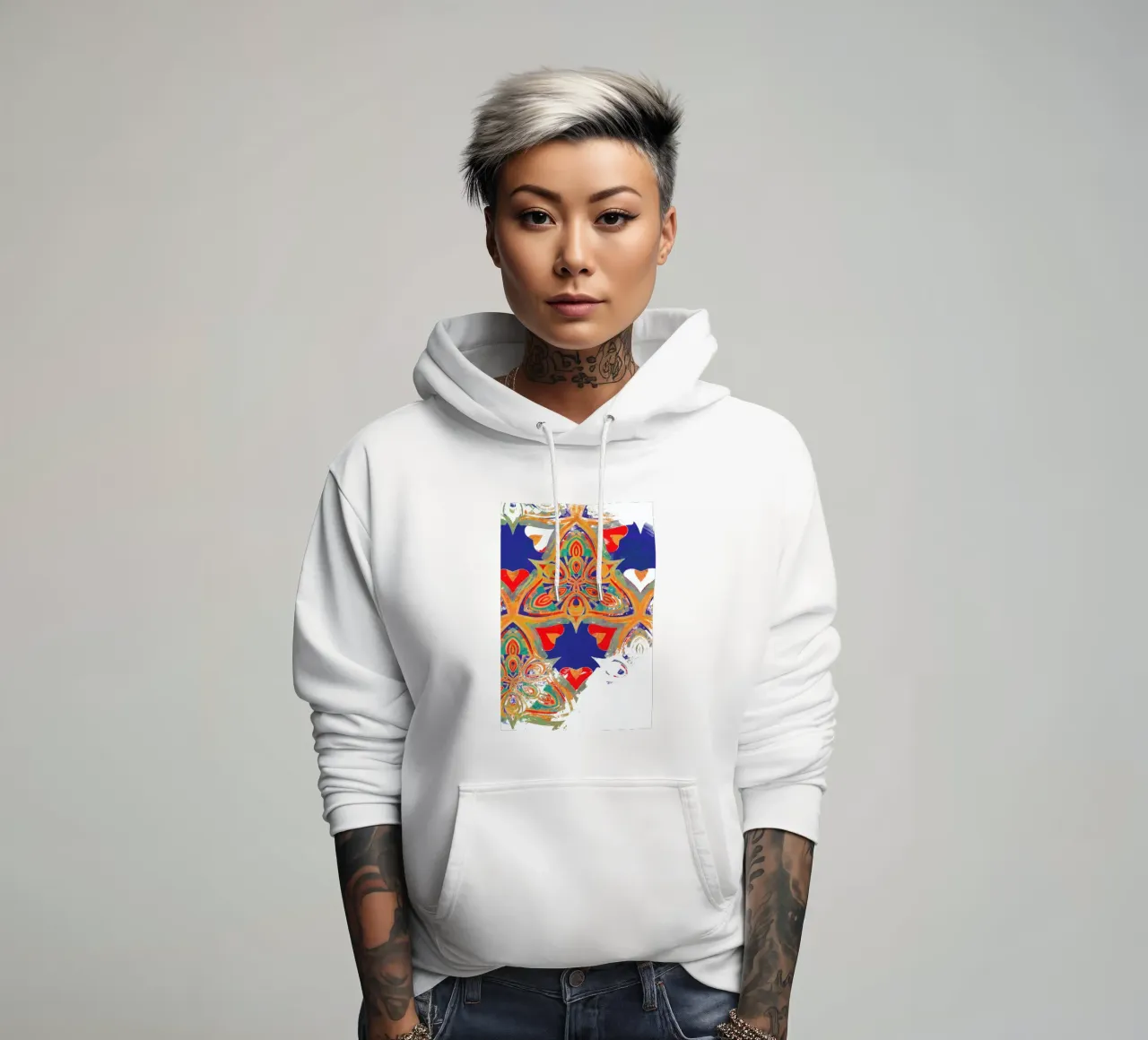 Abstract Sketch 3 felpa con cappuccio da In Full Color