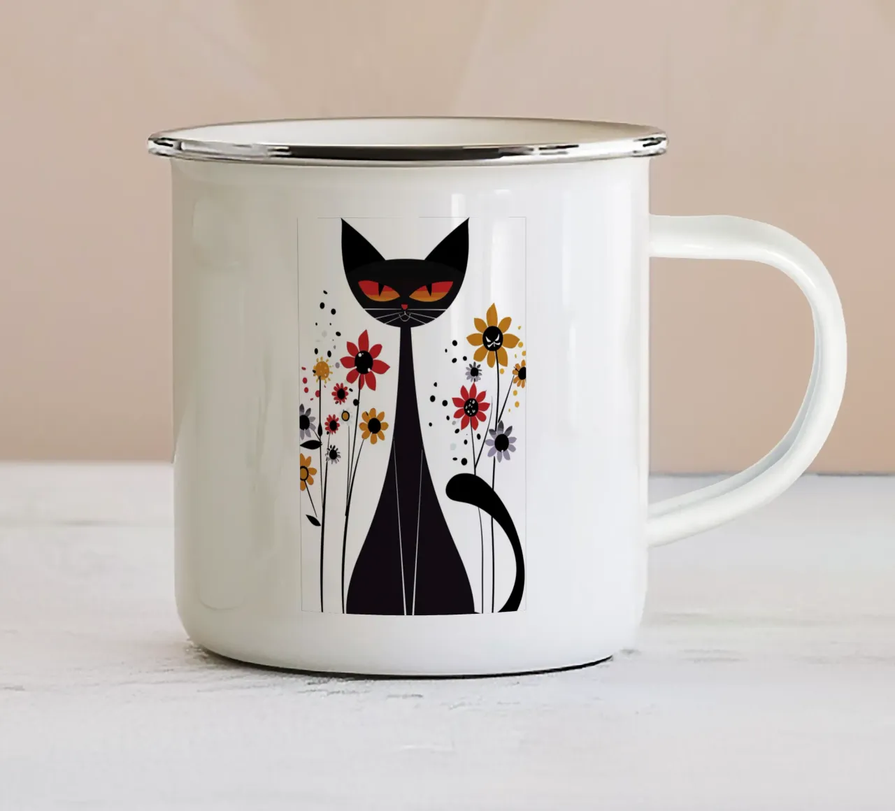 sleek black tazza in smalto da edsonramosart