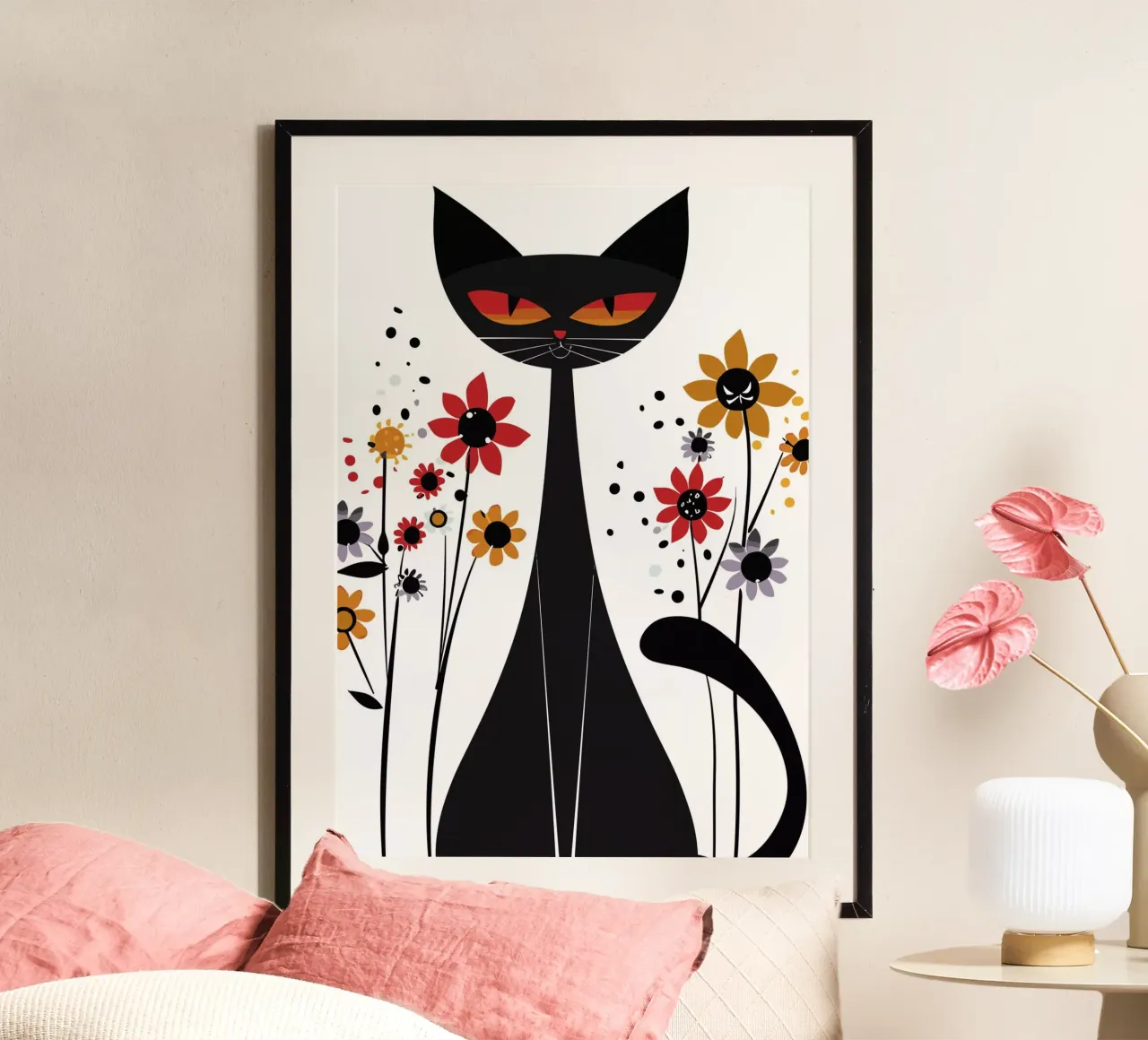 sleek black poster con telaio in alluminio da edsonramosart