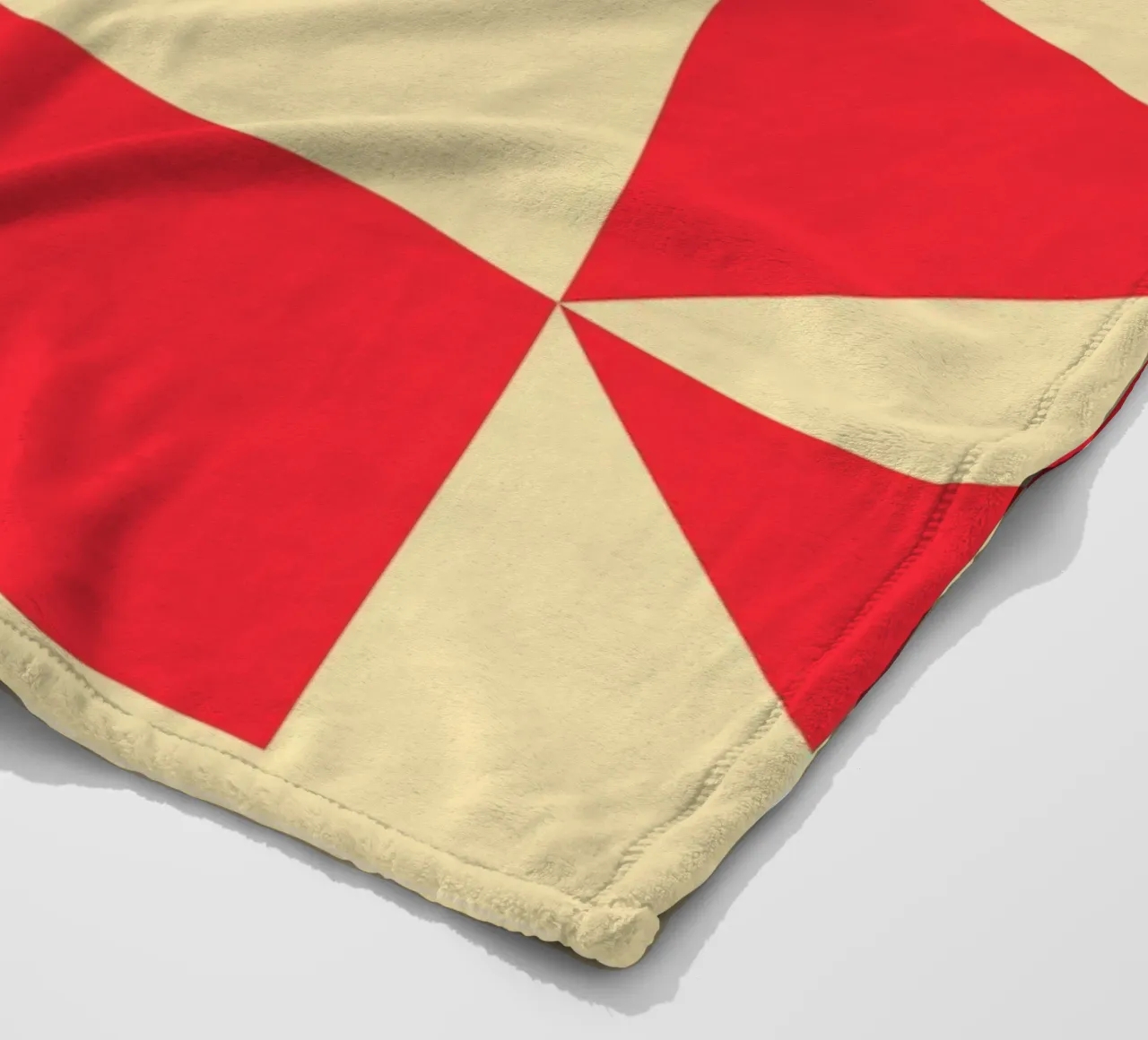 Abstract Bauhaus triangular pattern in red and cream fleece blanket by Casa Vibes