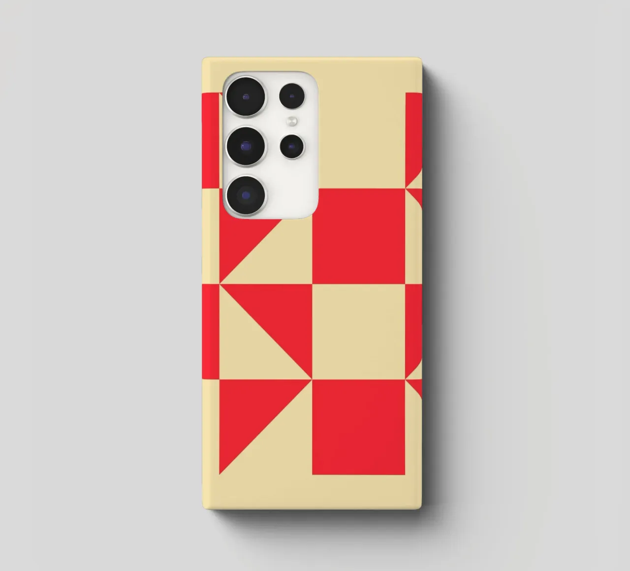 Abstract Bauhaus triangular pattern in red and cream samsung phone case by Casa Vibes