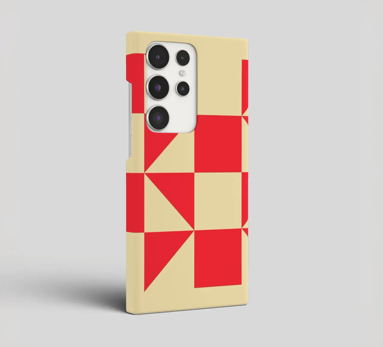Abstract Bauhaus triangular pattern in red and cream samsung phone case by Casa Vibes