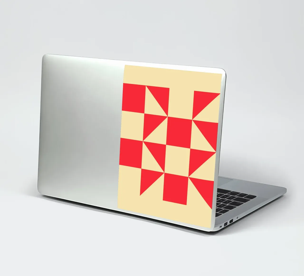 Abstract Bauhaus triangular pattern in red and cream sticker by Casa Vibes