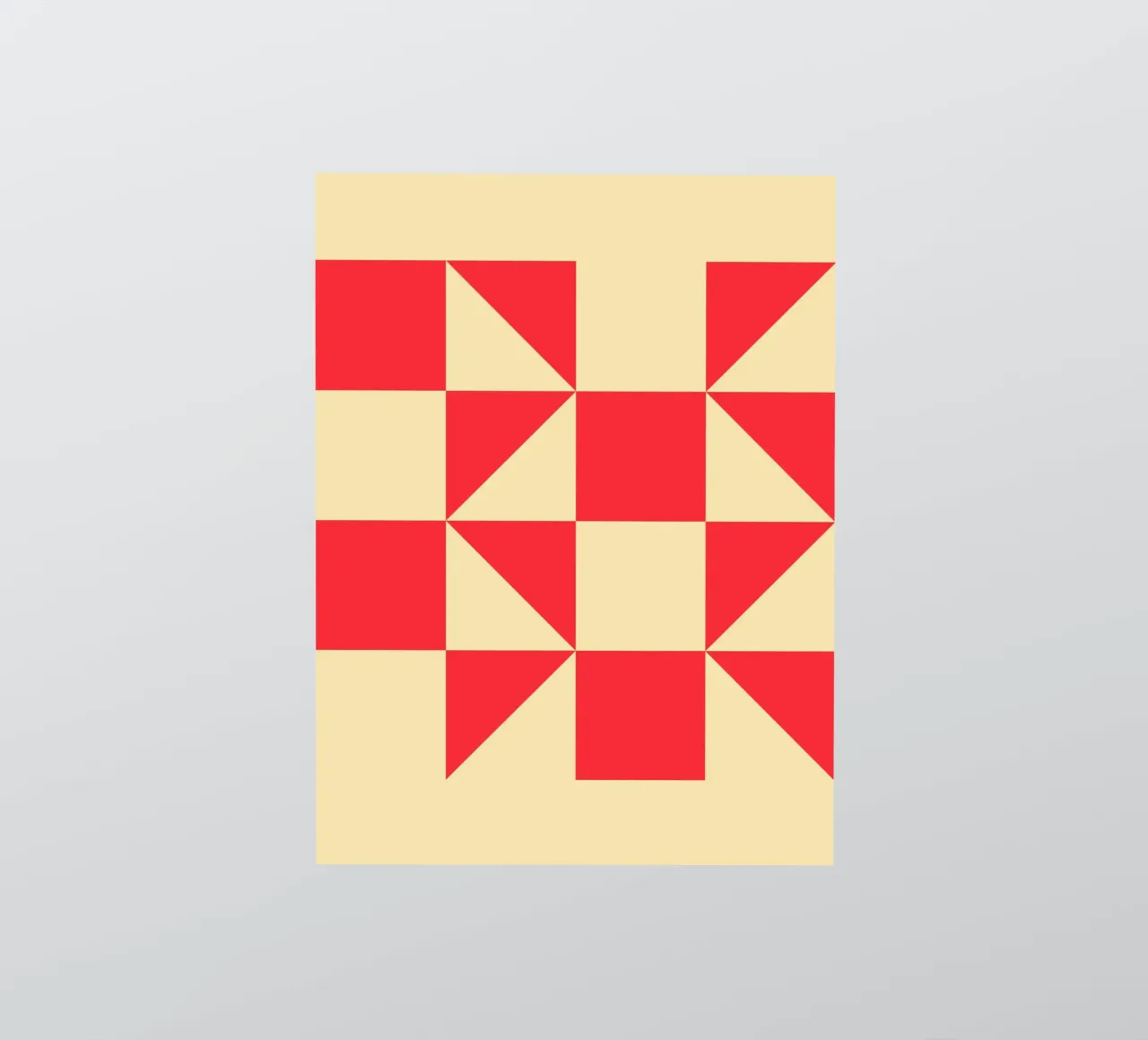 Abstract Bauhaus triangular pattern in red and cream sticker by Casa Vibes