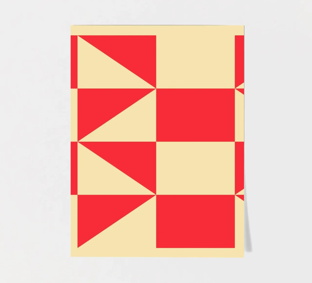 Abstract Bauhaus triangular pattern in red and cream sticker sheet by Casa Vibes