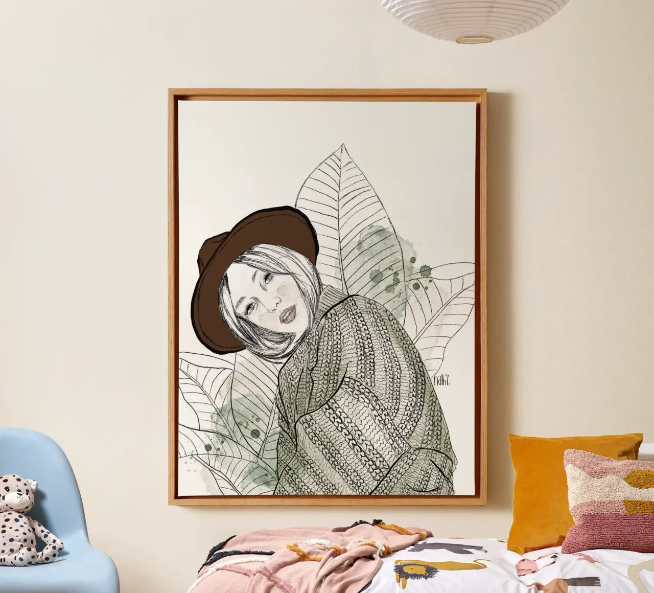 she got the look canvas met Baklijst van Nathys_illustration