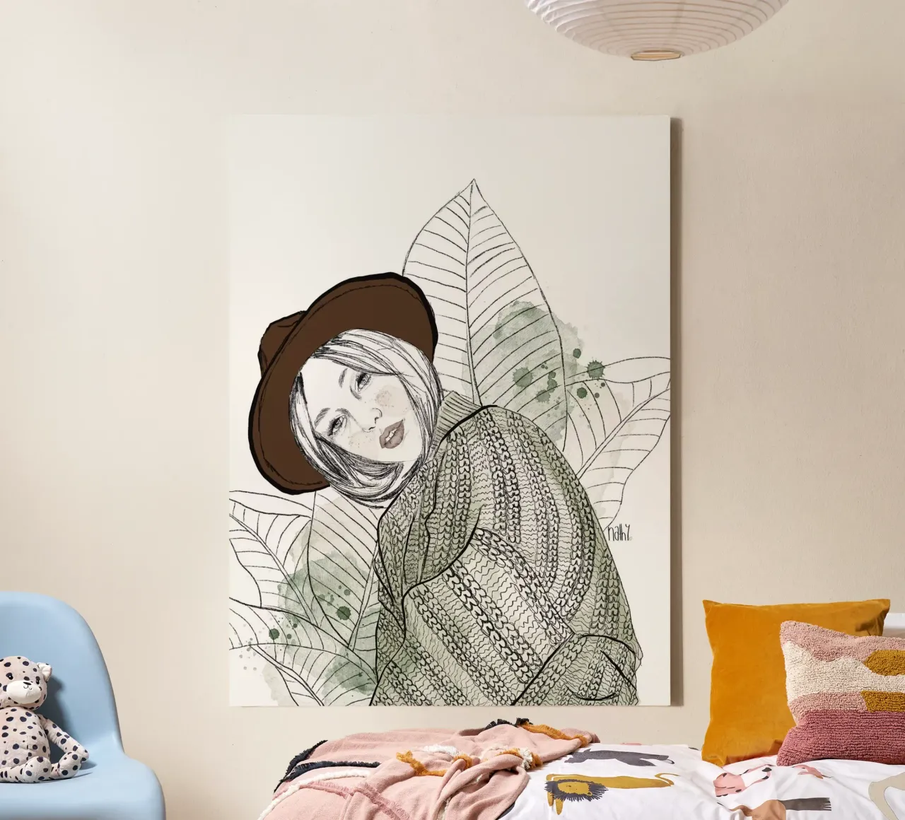she got the look canvas met Baklijst van Nathys_illustration