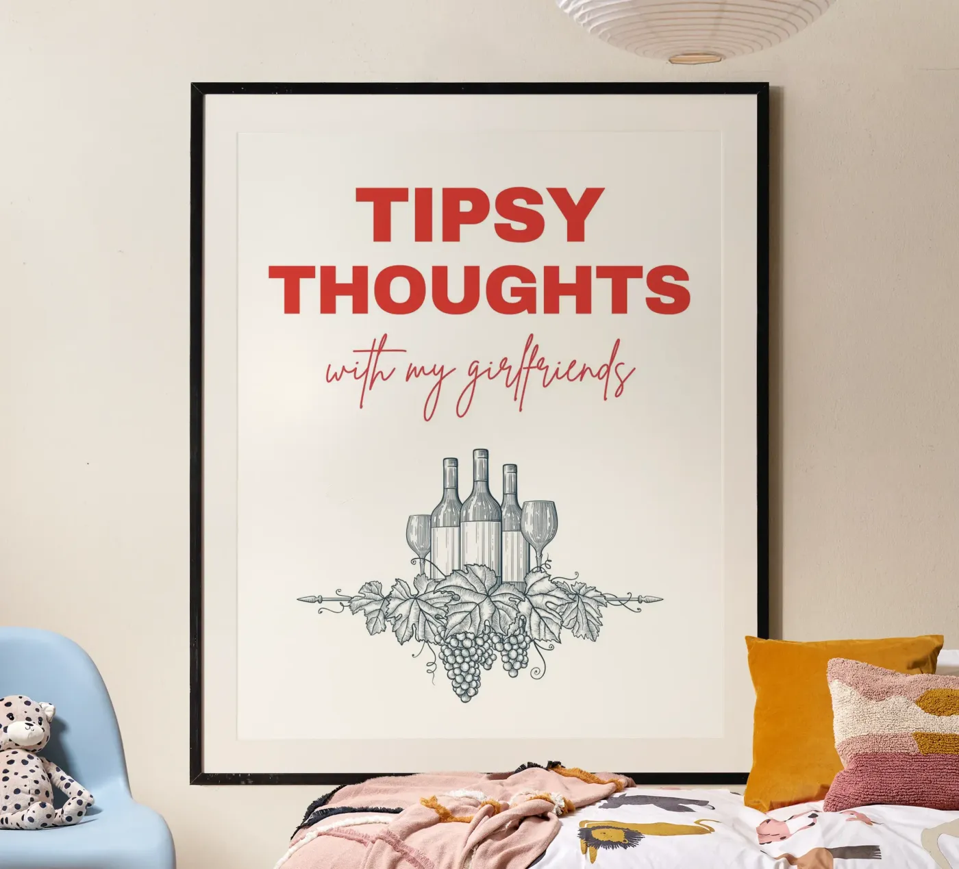 TIPSY THOUGHTS Poster von THE WINE CLUB