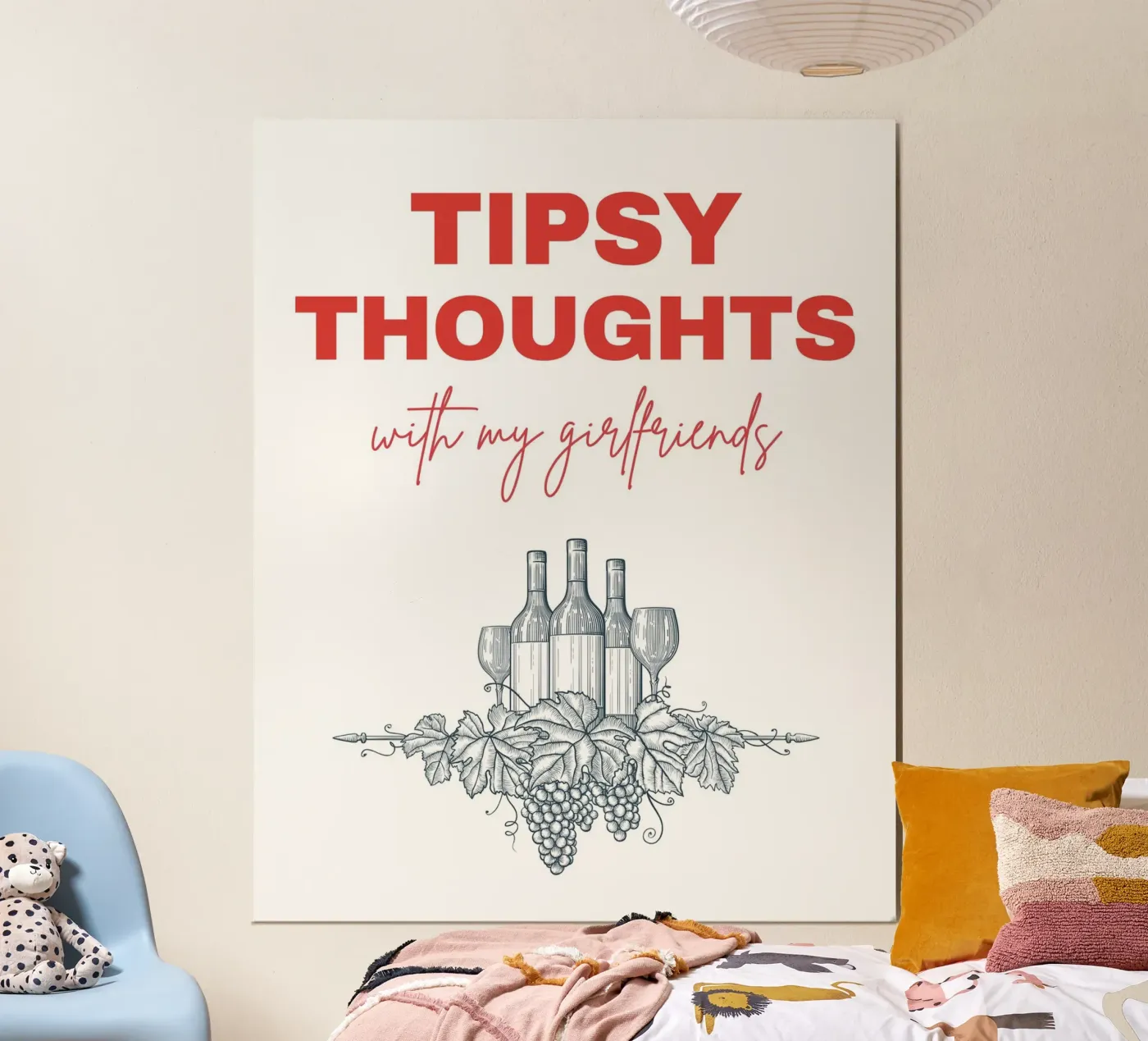 TIPSY THOUGHTS Poster von THE WINE CLUB