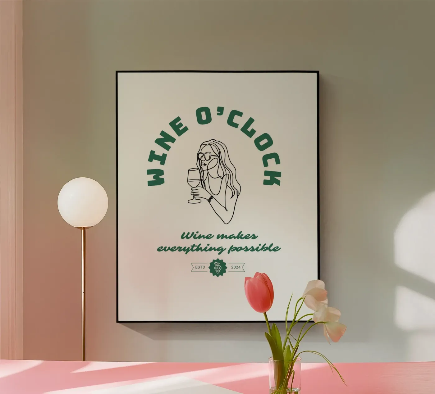 WINE O‘CLOCK plexiglas de THE WINE CLUB