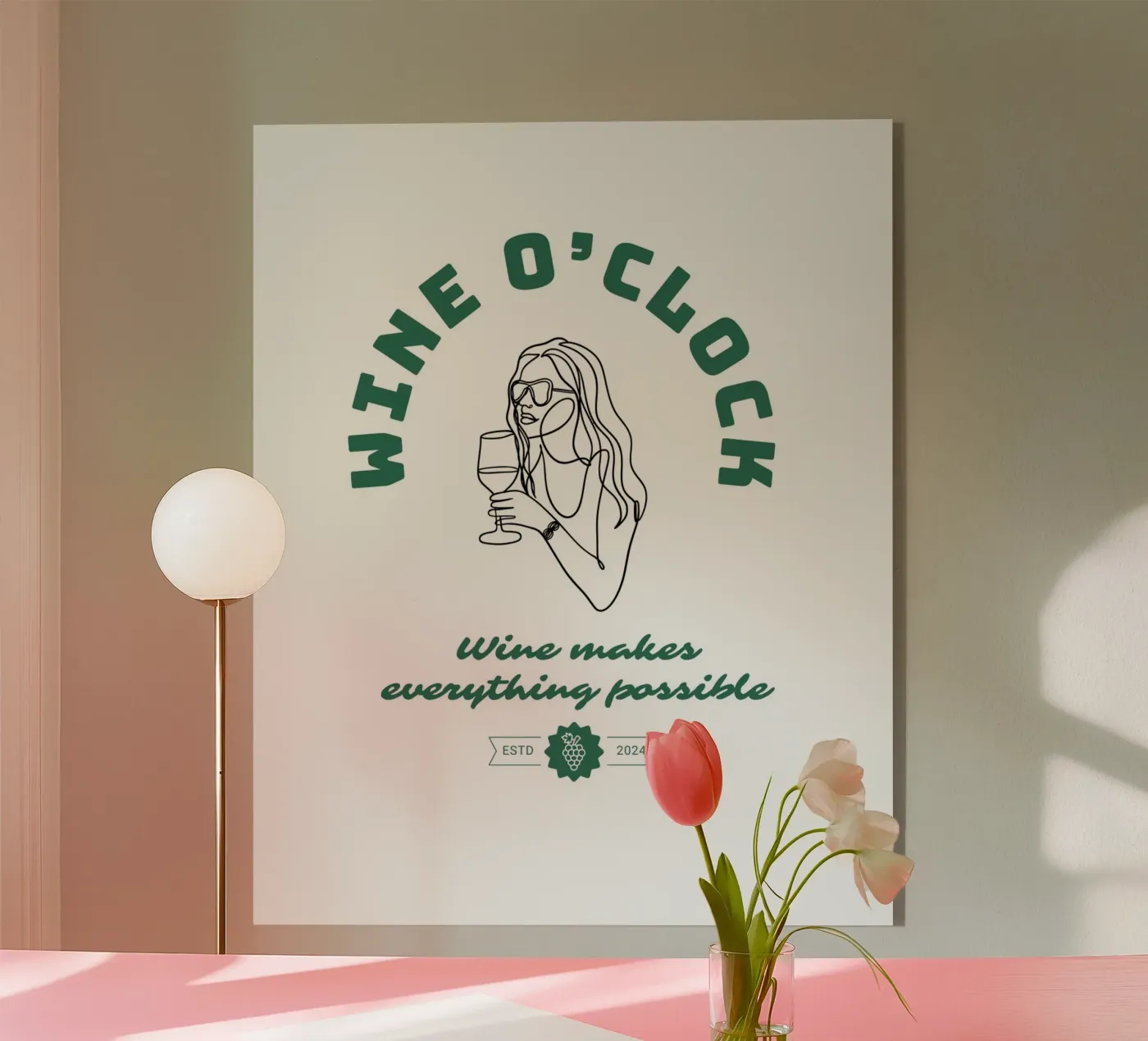 WINE O‘CLOCK plexiglas de THE WINE CLUB